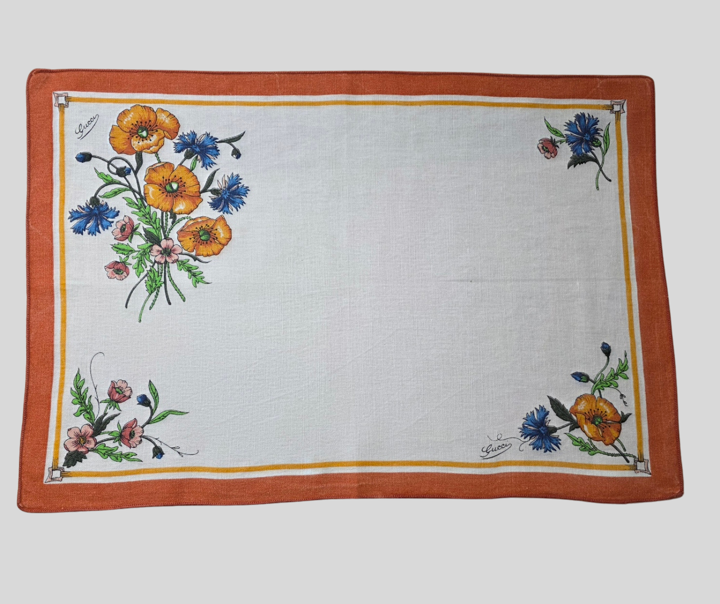 Set di Tovagliette Gucci vintage motivo Flora, anni '80
