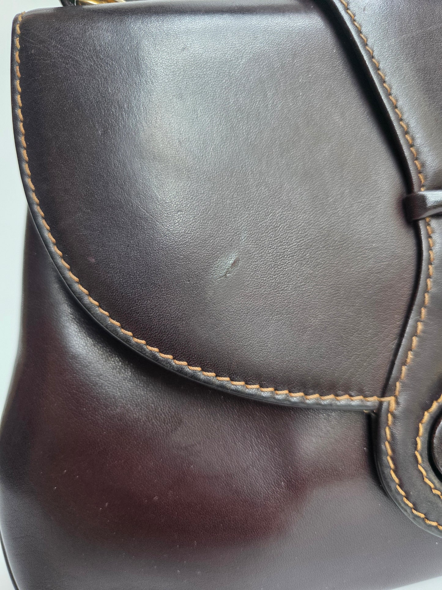 Borsa Gucci vintage con chiusura in legno, anni '50