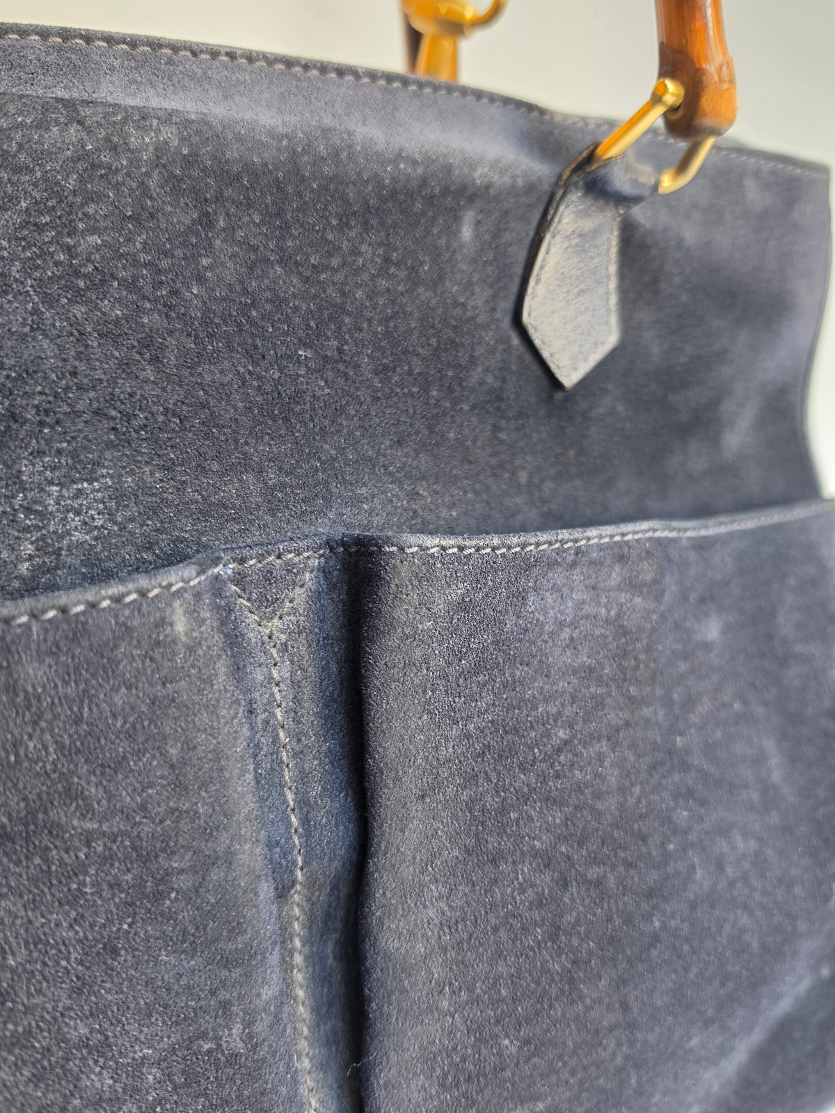 Borsa Gucci Diana Tote in camoscio blu notte, anni '90