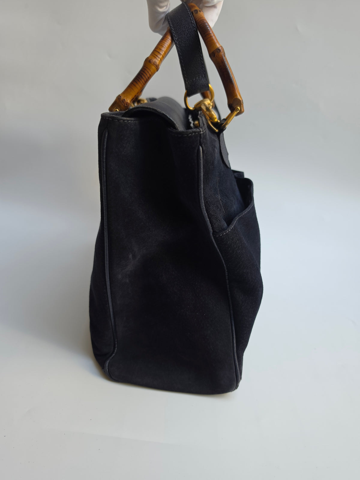 Borsa Gucci Diana Tote in camoscio blu notte, anni '90