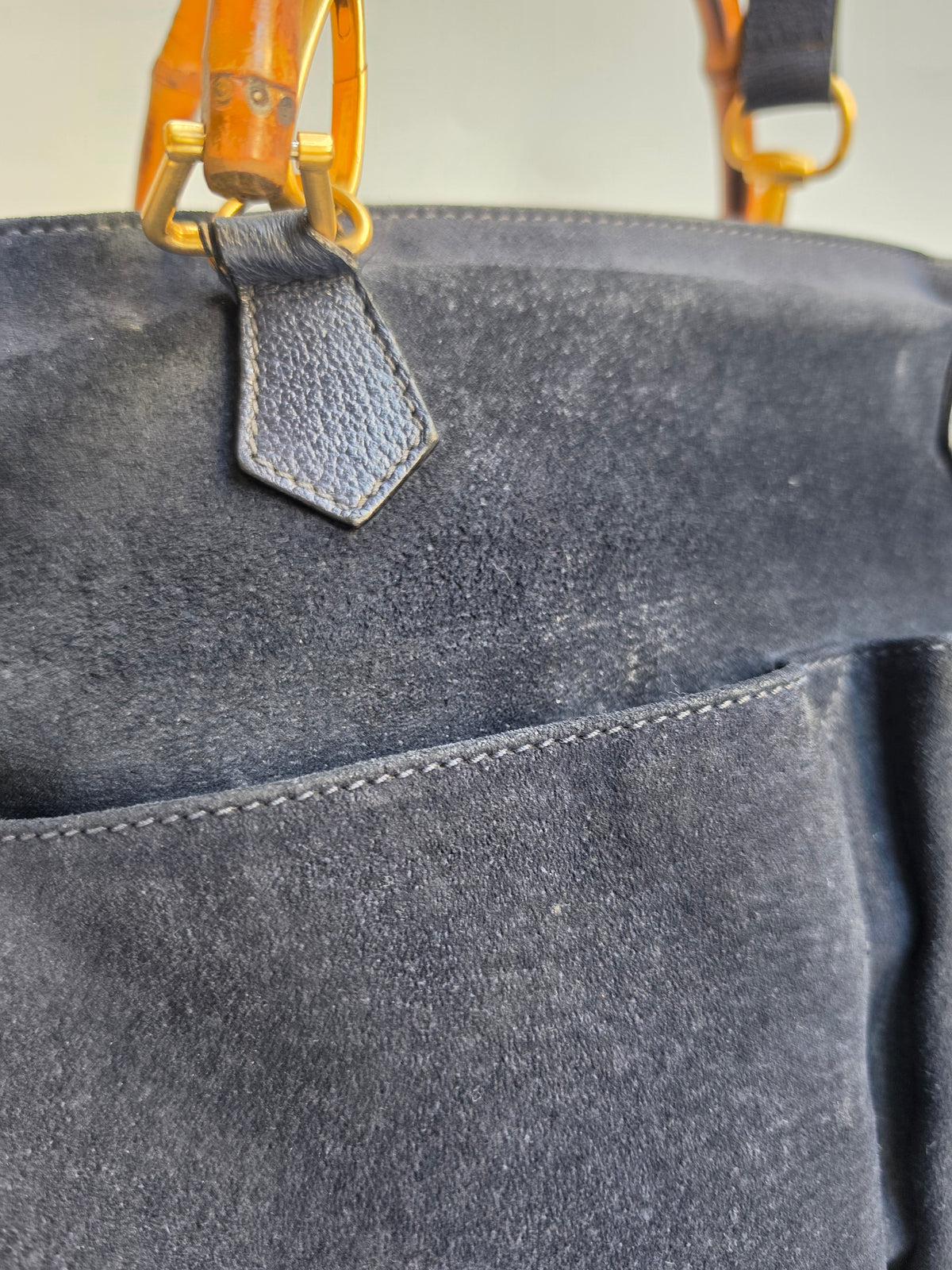 Borsa Gucci Diana Tote in camoscio blu notte, anni '90