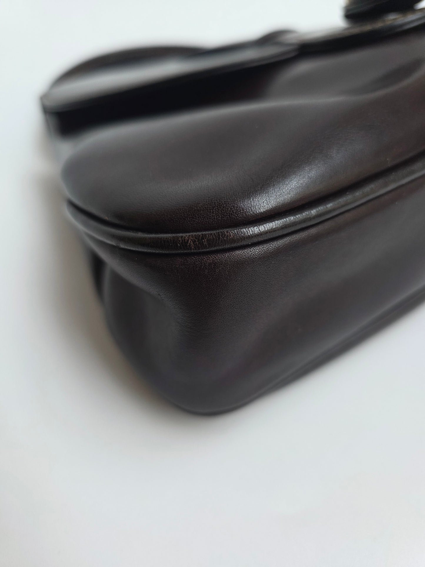 Borsa Gucci vintage con chiusura in legno, anni '50