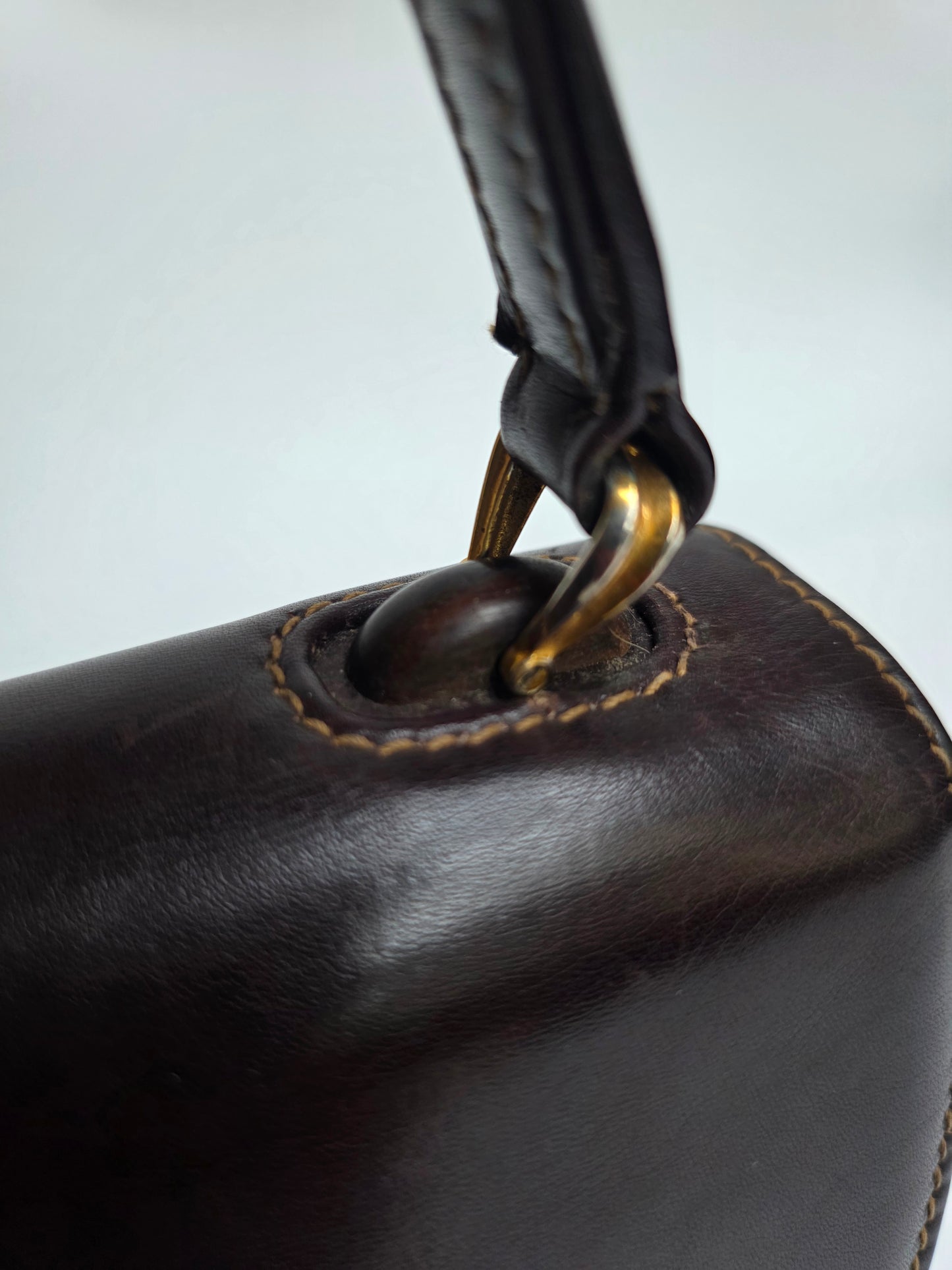 Borsa Gucci vintage con chiusura in legno, anni '50