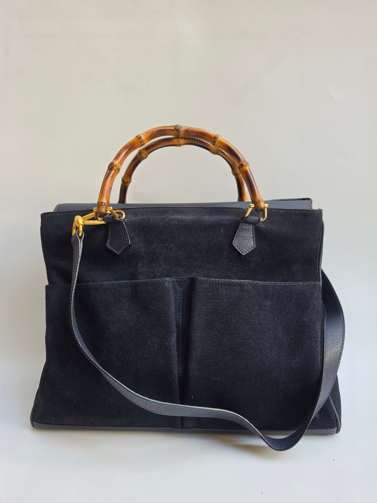 Borsa Gucci Diana Tote in camoscio blu notte, anni '90