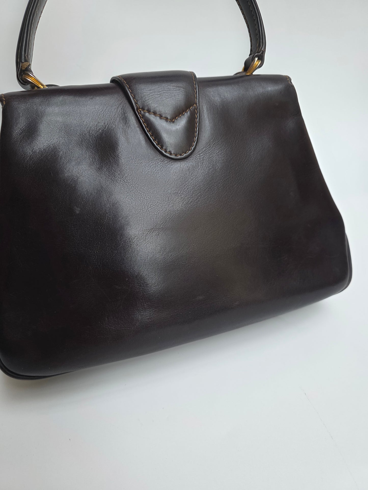 Borsa Gucci vintage con chiusura in legno, anni '50