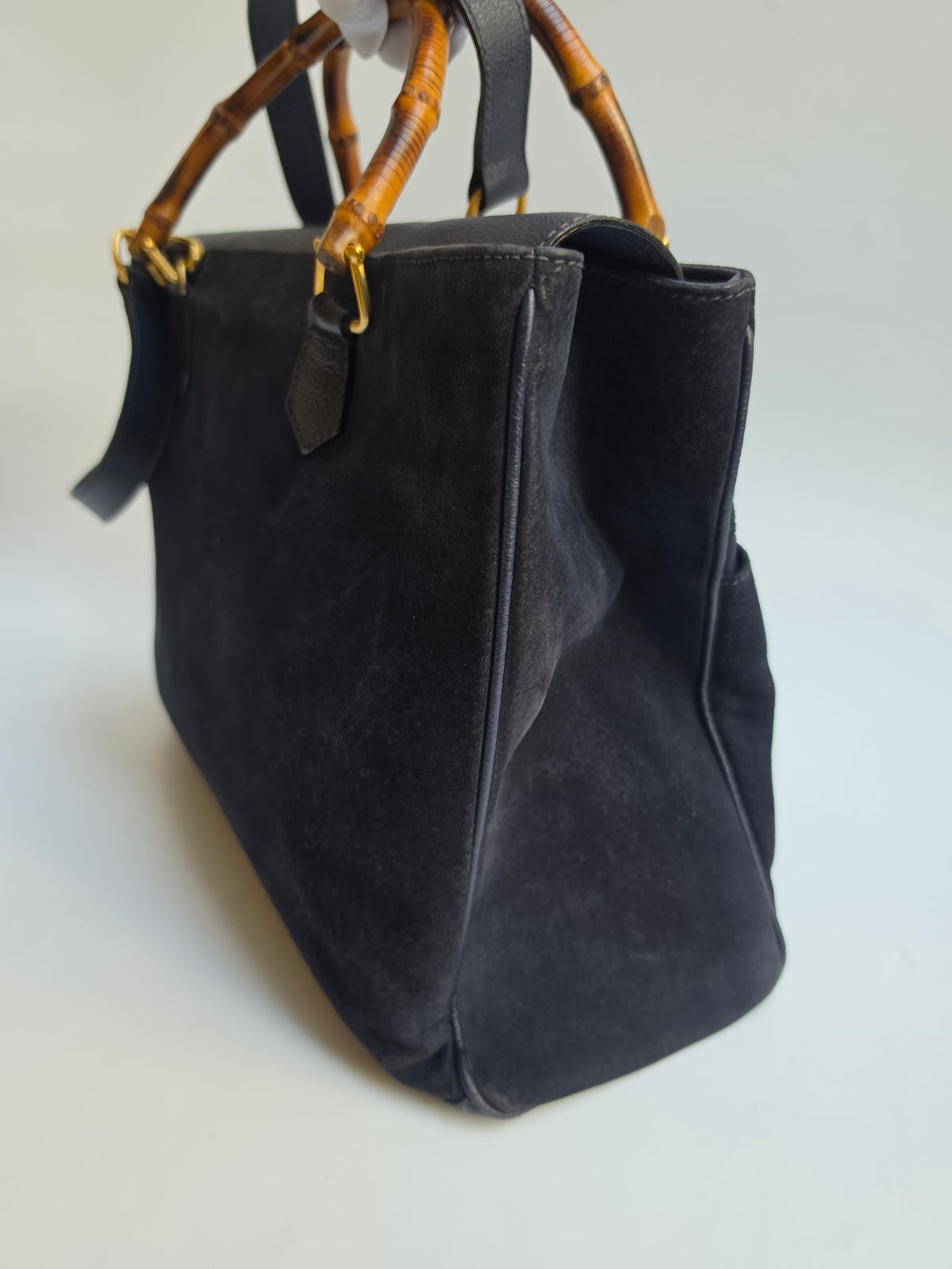 Borsa Gucci Diana Tote in camoscio blu notte, anni '90