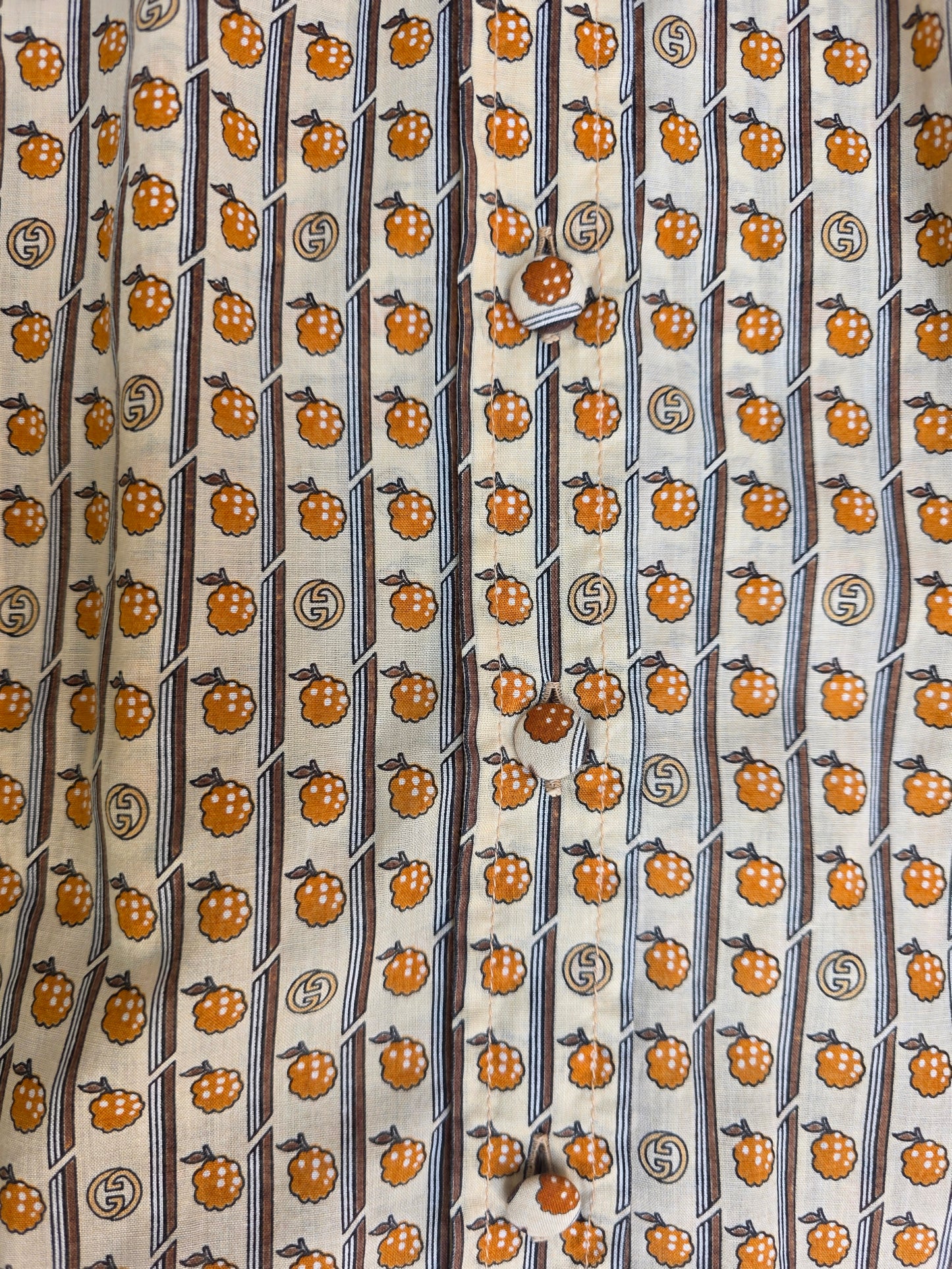 Camicia Gucci vintage motivo Lamponi, anni '70