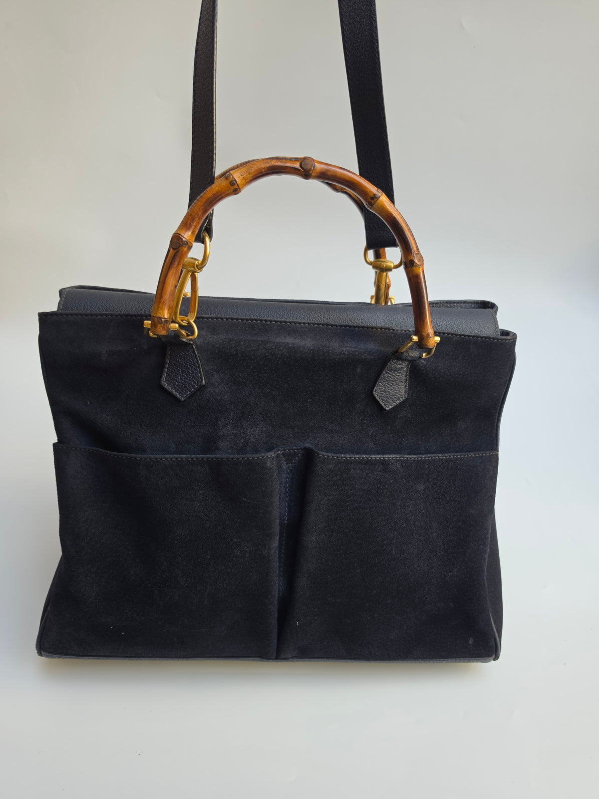 Borsa Gucci Diana Tote in camoscio blu notte, anni '90