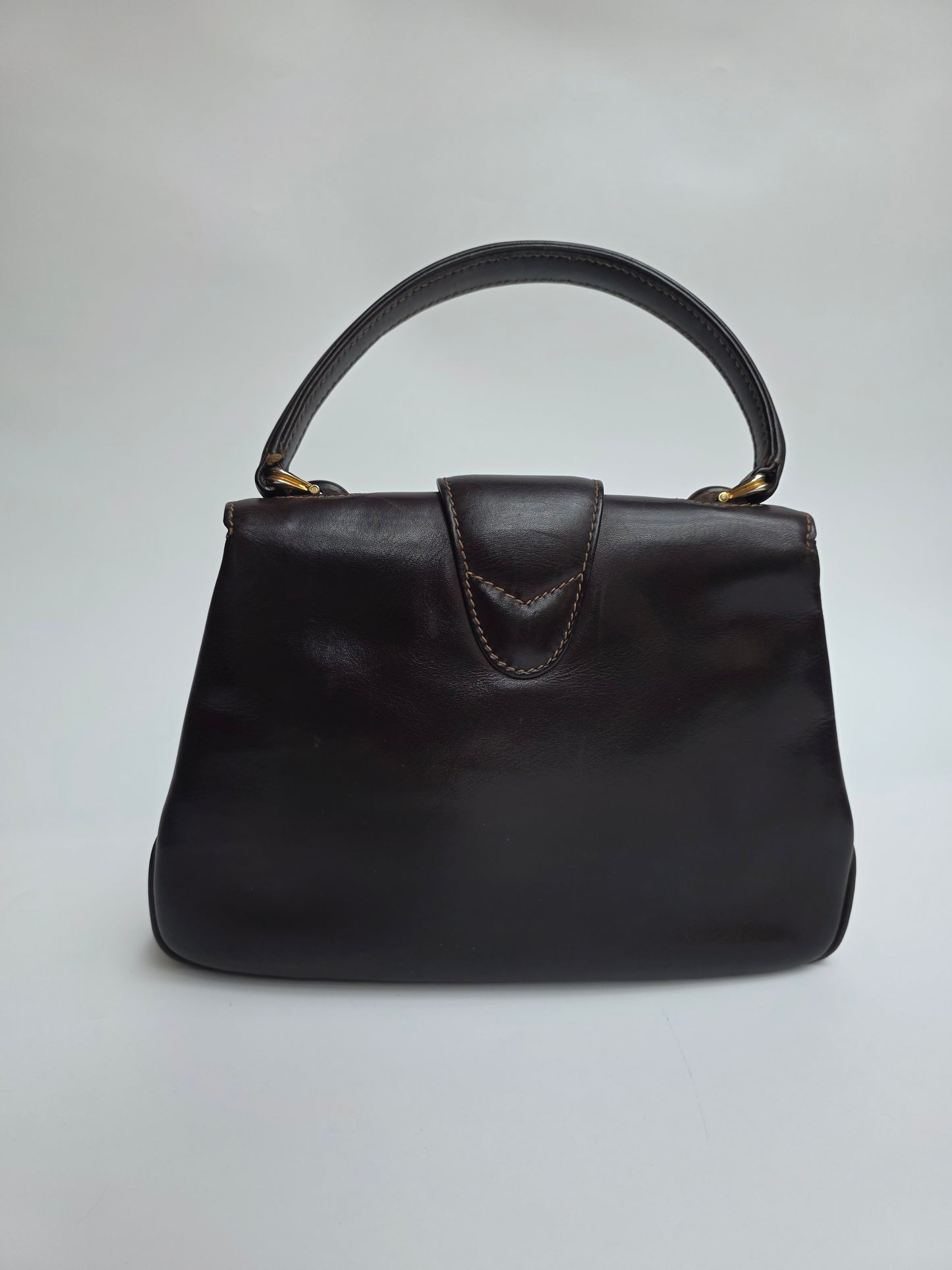 Borsa Gucci vintage con chiusura in legno, anni '50